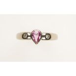 A PINK GEMSTONE AND DIAMOND DRESS RING