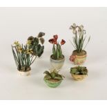 A COLLECTION OF BEATRICE HINDLEY COLD PAINTED METAL POT PLANTS