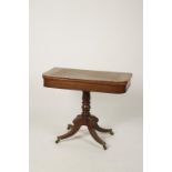 A GEORGE IV MAHOGANY CARD TABLE