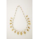 A SEED PEARL AND CITRINE-SET NECKLACE