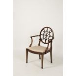 A GEORGE III STYLE MAHOGANY ARMCHAIR