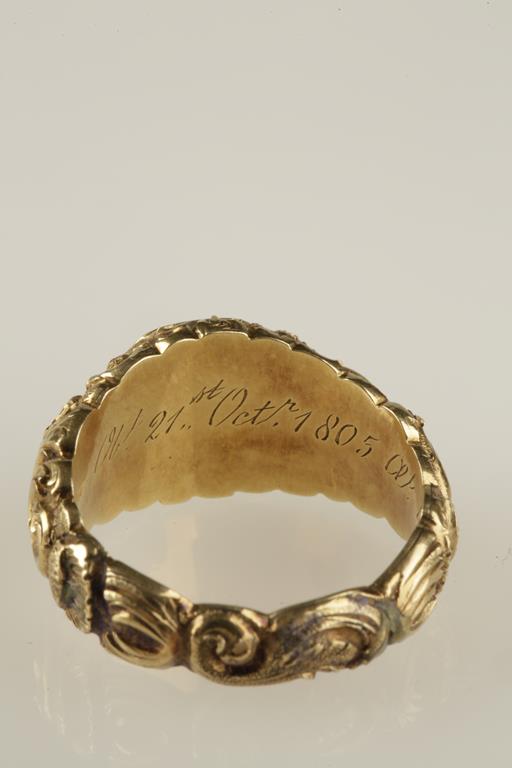 THE NELSON-HALLOWELL RING: A YELLOW GOLD MEMORIAL RING - Image 2 of 5