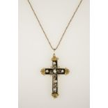 A FRENCH YELLOW GOLD CROSS