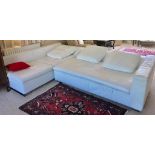 GIOVANNI ERBA: AN ITALIAN WHITE LEATHER MODERNIST CORNER SOFA