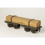 A MARKLIN (MAERKLIN) G1 EIGHT-WHEEL WOOD LOG CARRIER