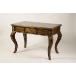 A BOULE-WORK BRASS AND TORTOISESHELL DESK