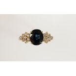 A SAPPHIRE AND DIAMOND DRESS RING