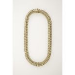 A 14CT YELLOW GOLD ARTICULATED CHUNKY TWISTED LINK NECKLACE