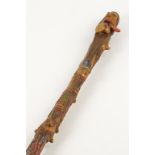 A FOLK ART WALKING STICK