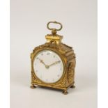 A FRENCH GILT METAL "PENDULE D' OFFICER"