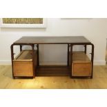 AN ART DECO STYLE HARDWOOD DESK