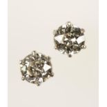 A PAIR OF DIAMOND EAR STUDS