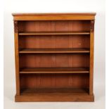 A VICTORIAN MAHOGANY OPEN FRONTED BOOKCASE