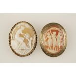 A CAMEO BROOCH depicting the Three Graces