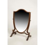 A GEORGE III MAHOGANY FRAMED DRESSING TABLE MIRROR