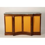 A REGENCY ROSEWOOD BREAKFRONT SIDE CABINET