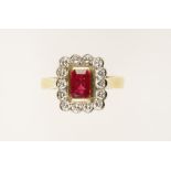 A "RUBY" AND DIAMOND DRESS RING