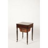 A GILLOWS STYLE MAHOGANY AND ROSEWOOD CROSSBANDED WORK TABLE