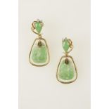 A PAIR OF JADEITE EARRINGS