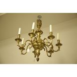 A GEORGE II STYLE BRASS CHANDELIER