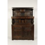 A CHARLES I OAK COURT CUPBOARD