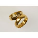 TWO 22CT YELLOW GOLD WEDDING BANDS