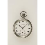 A GENTLEMANS SILVER OPEN FACED POCKET WATCH