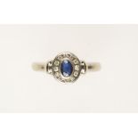 A SAPPHIRE AND DIAMOND DRESS RING