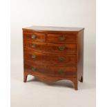 A GEORGE III MAHOGANY BOWFRONT CHEST OF DRAWERS