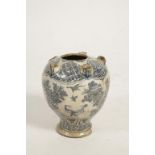 A PERSIAN BLUE AND WHITE VASE