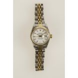 ROLEX: A LADIES STAINLESS STEEL WRISTWATCH