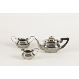 AN EDWARDIAN THREE PIECE TEA SET