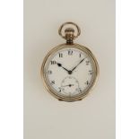 A GENTLEMANS 9CT YELLOW GOLD OPEN FACED POCKET WATCH