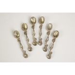 A SET OF SIX WILLIAM IV CAST NATURALISTIC TEASPOONS