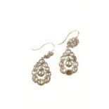 A PAIR OF 19TH CENTURY OLD-CUT DIAMOND PENDANT EARRINGS