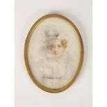 CIRCLE OF JEAN BAPTISTE ISABEY (1767-1855) An oval painted portrait miniature