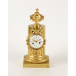 A 19TH CENTURY FRENCH GILT BRONZE CASED MANTEL CLOCK