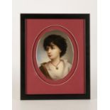 ENGLISH SCHOOL, 19th century, An oval porcelain painted portrait miniature