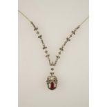 A 19TH CENTURY OLD-CUT DIAMOND PENDANT NECKLACE