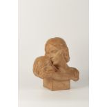SANTIAGO RODRIGUEZ BONOME (1901-1995) A TERRACOTTA STUDY OF A MOTHER AND CHILD