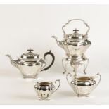 AN EDWARDIAN FOUR PIECE TEA SET