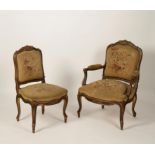 A SET OF FOUR LOUIS XVI STYLE SALON CHAIRS