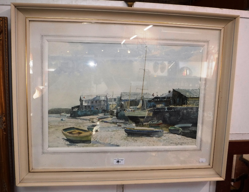 DONALD GREIG, F.R. S.A. 'Shady Combe Creek, Salcombe', watercolour, signed and with R.I. label to