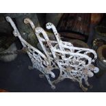 TWO PAIRS OF VICTORIAN CAST IRON BENCH ENDS