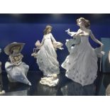 LLADRO; 'FRAGRANT BOUQUET', 'Summer Serenade', 'Spring's Splendour' (all boxed) and a small sleeping