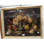 AN EARLY 20TH CENTURY CANVAS OF A BOWL OF ROSES, signed H Cooper, Dublin, 1904