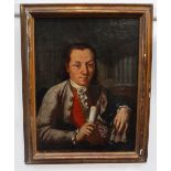 CONTINENTAL SCHOOL, 18th century A half-length portrait of a young man holding a scroll of paper,