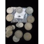 A SMALL COLLECTION OF PRE-DECIMAL COINS including Half-Crowns and smaller denominations