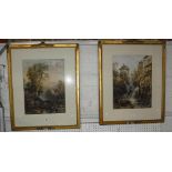 A PAIR OF 19TH CENTURY CHROMOLITHOGRAPHS of Continental scenes in gilt frames