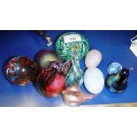 A COLLECTION OF GLASS PAPERWEIGHTS and similar ornaments